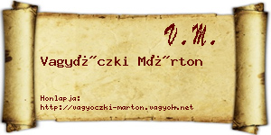 Vagyóczki Márton névjegykártya